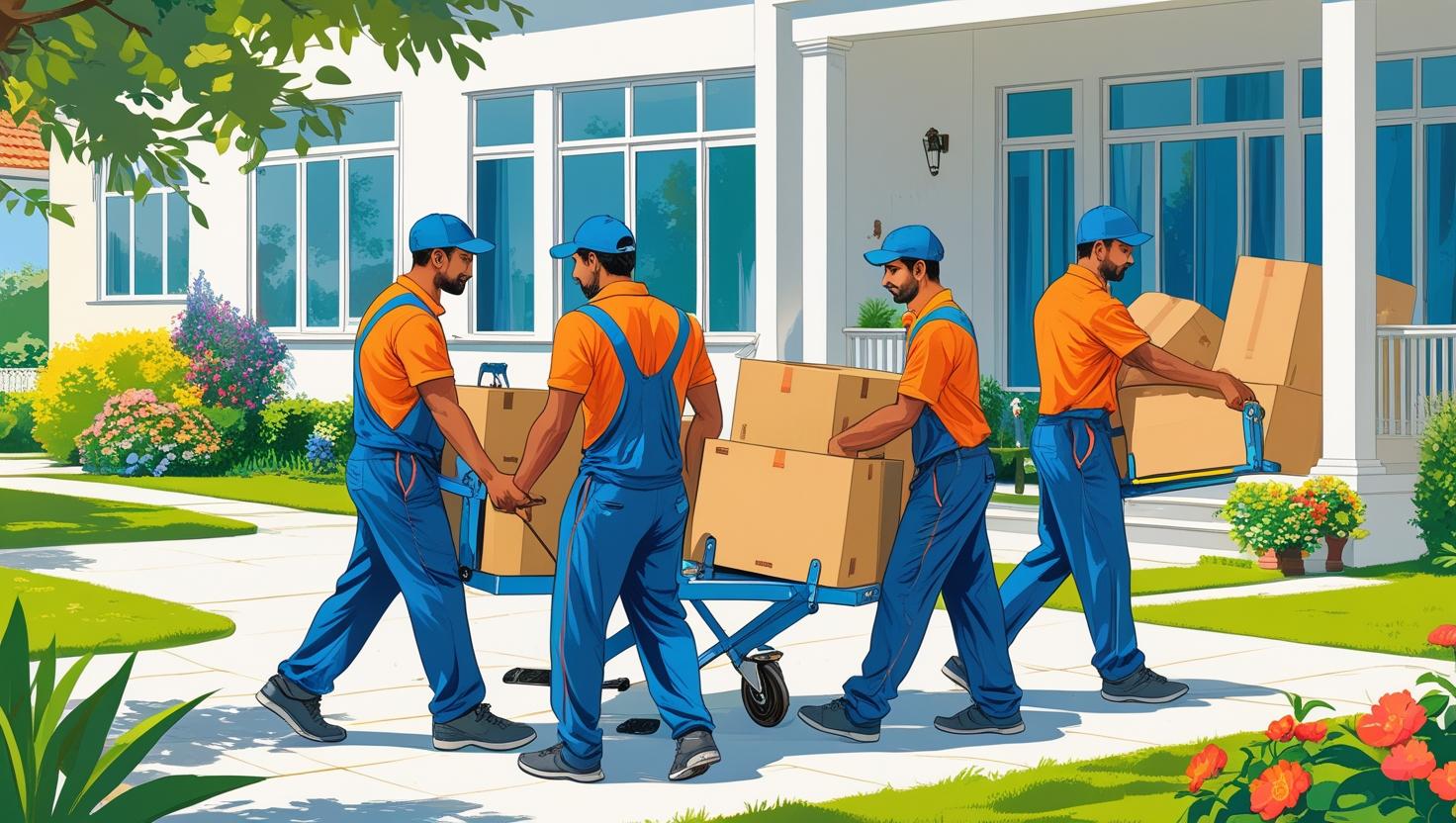 DTDC Packers and Movers team handling household boxes